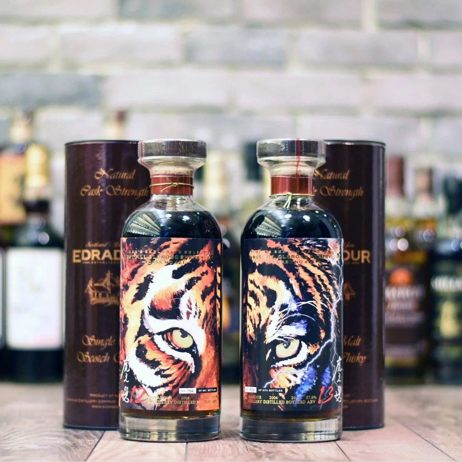 Edradour 12 Year Old 2004 Lightning Tigers Pair Cask 421 & 426 - The Rare Malt