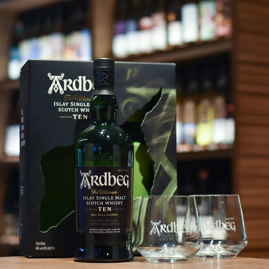 Ardbeg 10 Year Old - Gift Set with 2 Glasses | Classic Scotch