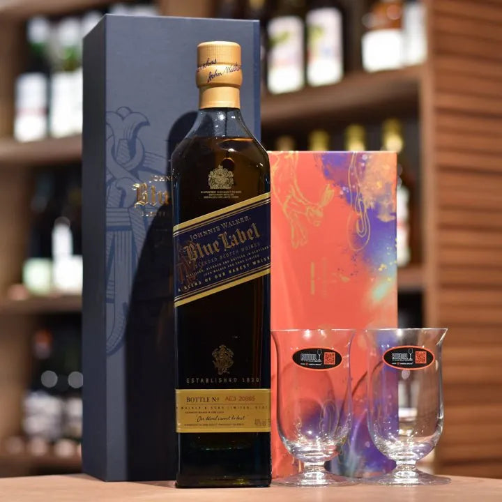 Johnnie Walker Blue Label - Riedel Glass Set - The Rare Malt