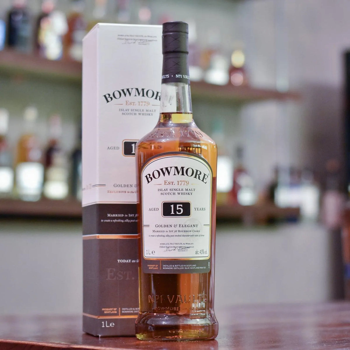 Bowmore 15 Year Old Golden & Elegant 1L - The Rare Malt