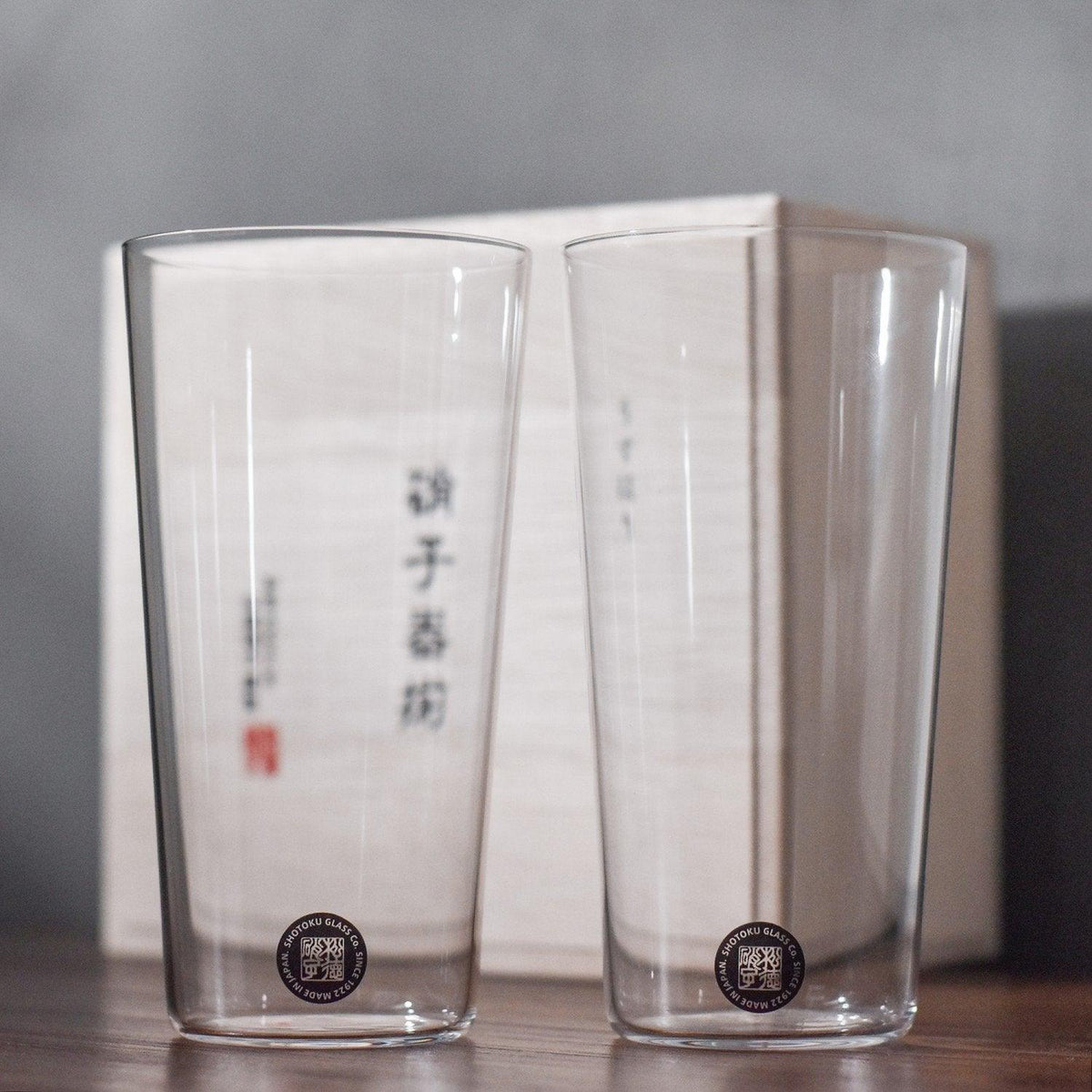 松徳硝子 Shotoku Glass Usuhari Tumbler L Set with wooden box - The Rare Malt