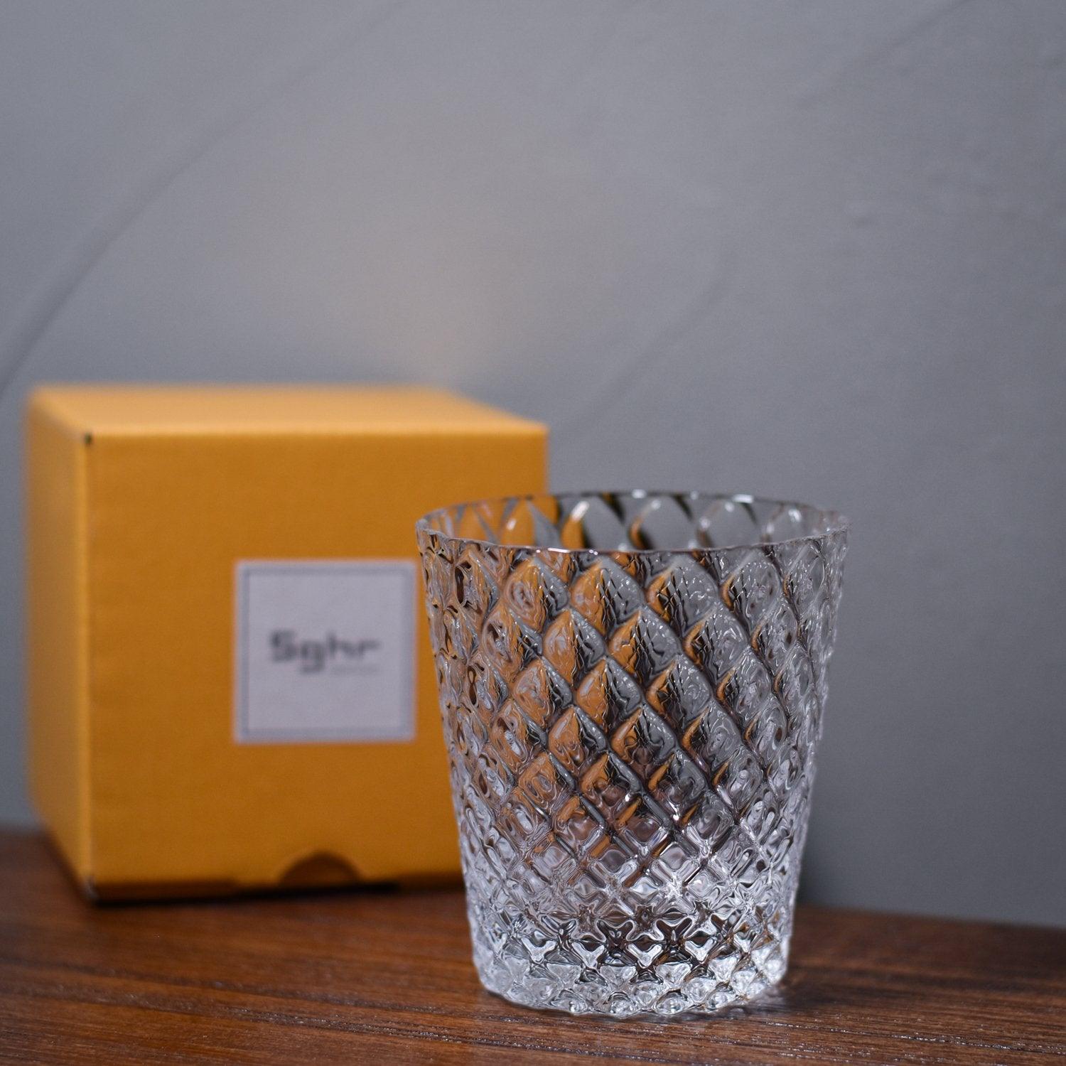 菅原 Sugahara Rock Glass - 煌 - Grid - The Rare Malt